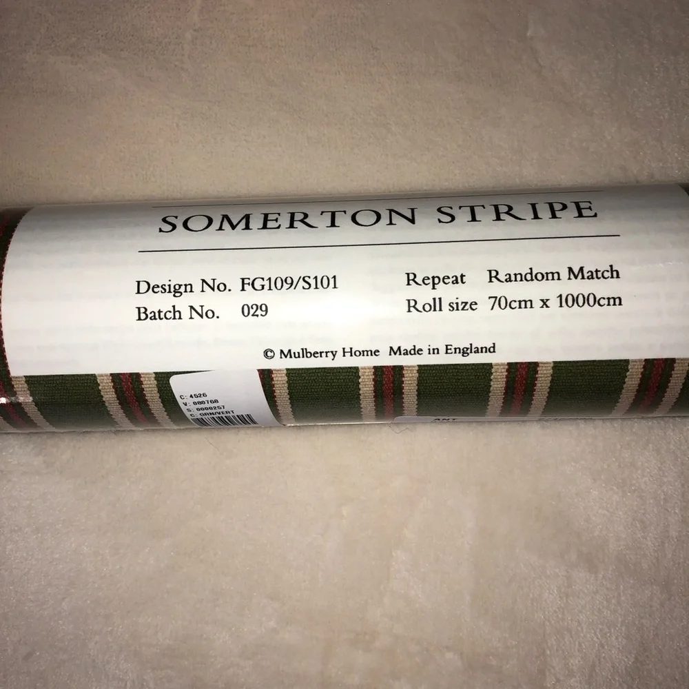Anthropologie x Mullberry Home Somerton Stripe Wallpaper Green Wall Art Mural